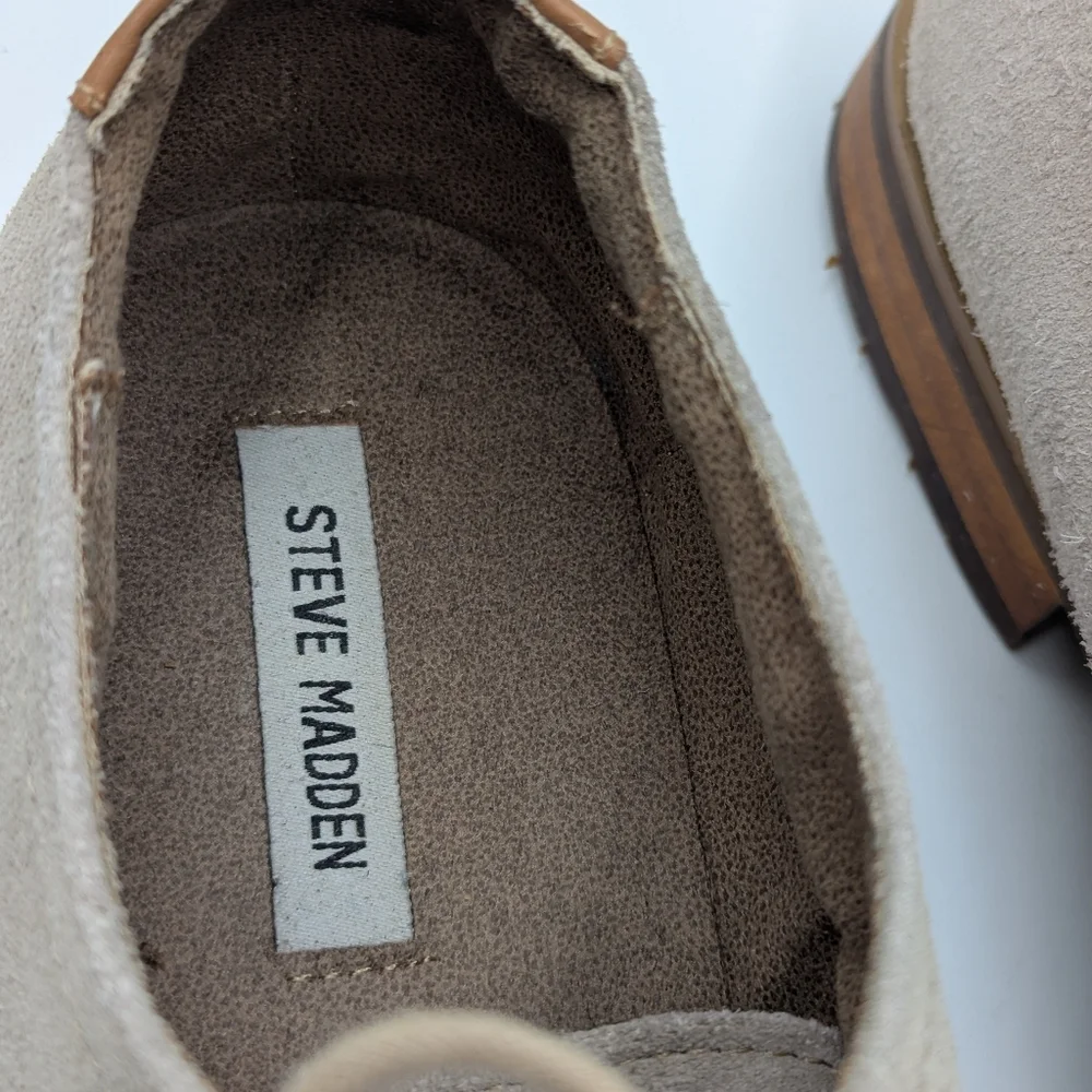 Steve Madden Elvess Tan Suede Oxford Dress Shoes Mens Lace Up Business Casual 12